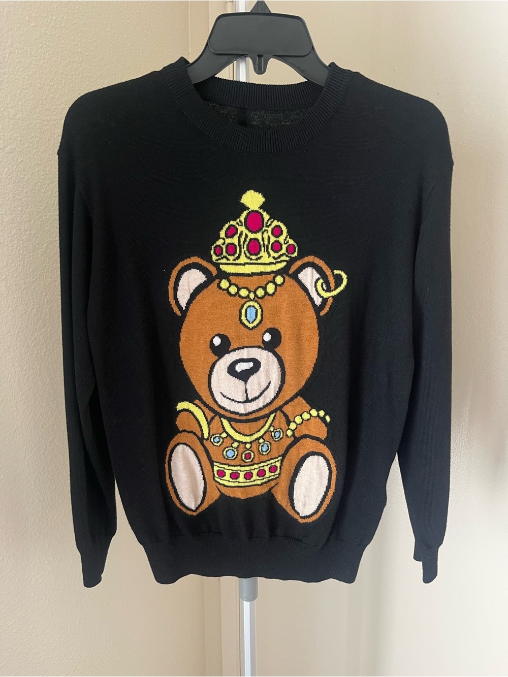 Moschino Couture by Jeremy Scott Crowned Teddy Sweater Size S